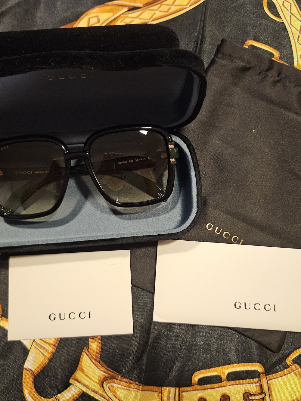 Gucci Oversized Square Sunglasses in Dark Green and Brown Gradient